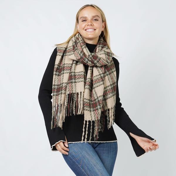 PLAID OBLONG SCARF/SHAWL