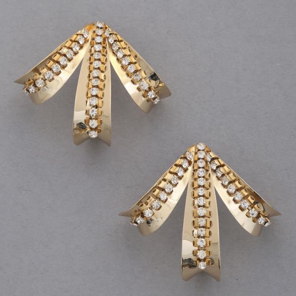 RHINESTONE METAL EARRING