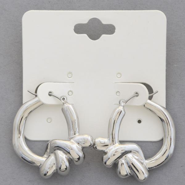 ORGANIC SHAPE METAL HOOP EARRING