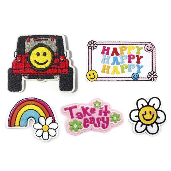 TAKE IT EASY HAPPY RAINBOW FLOWER CAR ASSORTED PATCH