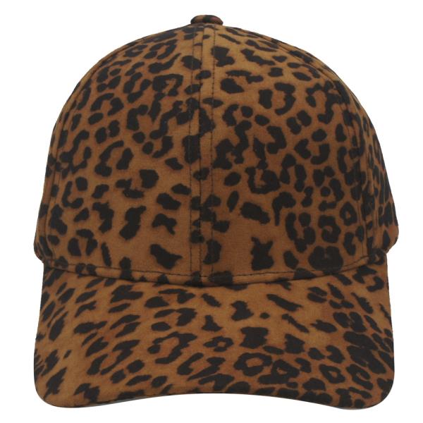 LEOPARD PRINT FAUX SUEDE CAP