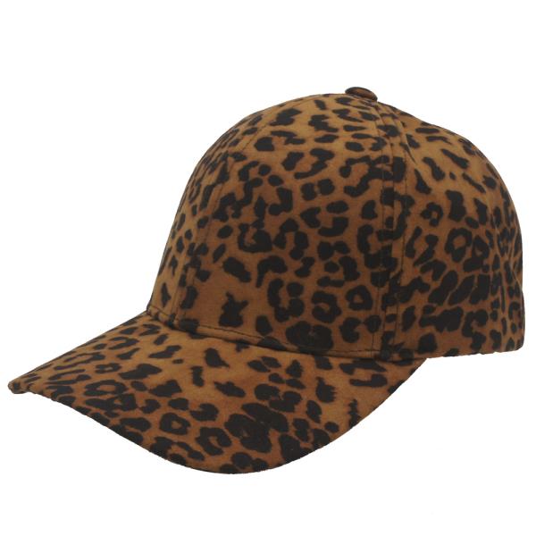 LEOPARD PRINT FAUX SUEDE CAP