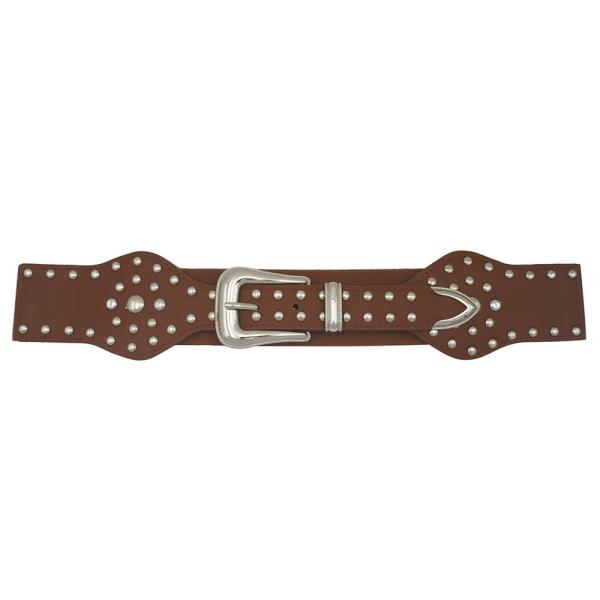 STUDDED ELASTIC U BUCKLE BELT