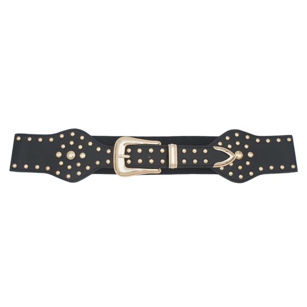 STUDDED ELASTIC U BUCKLE BELT