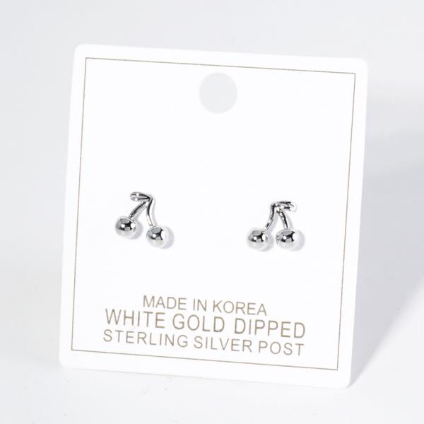 GOLD DIPPED STERLING SILVER POST CHERRY EARRING