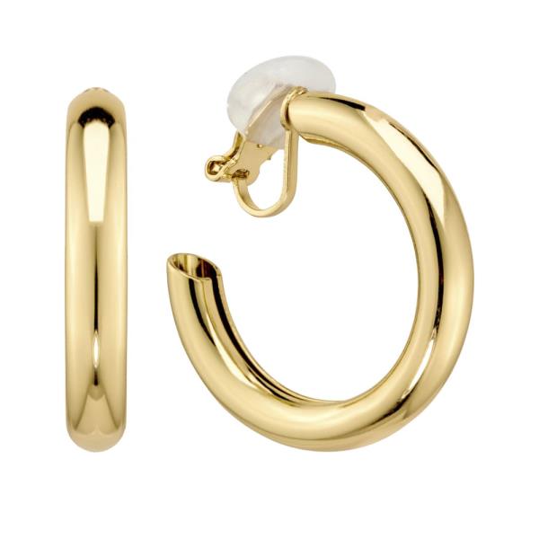 METAL CLIP ON HOOP EARRINGS