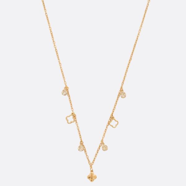 CLOVER CHARM STATION METAL NECKLACE