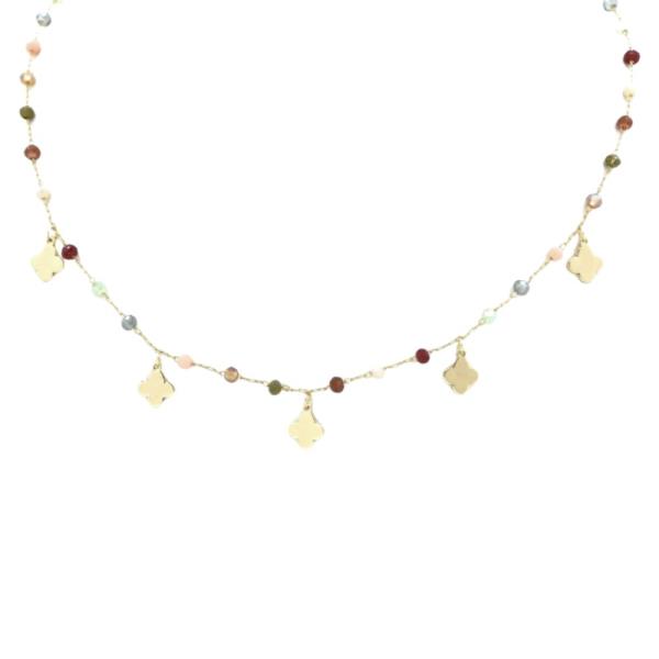 CLOVER BEADED STATION NECKLACE