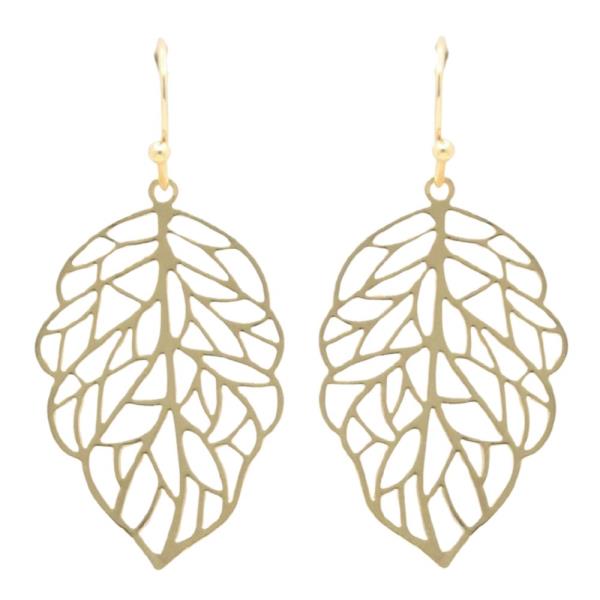 METAL LEAF DANGLE EARRING