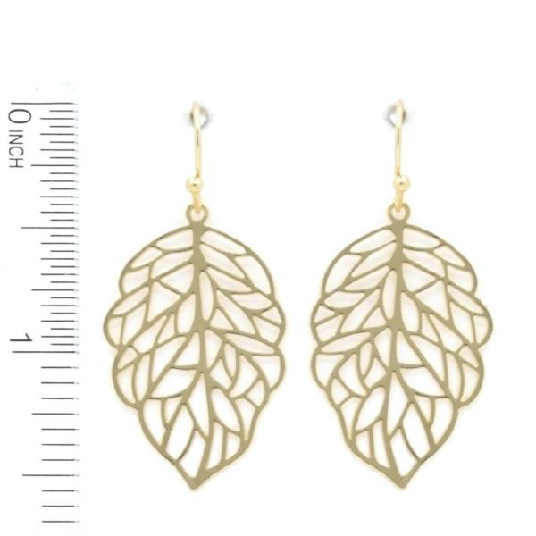 METAL LEAF DANGLE EARRING