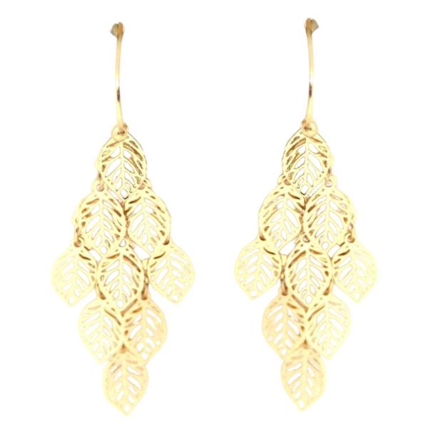 METAL LEAF DANGLE EARRING