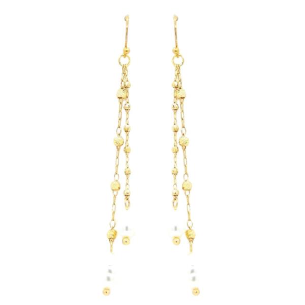 METAL PEARL DROP DANGLE EARRING