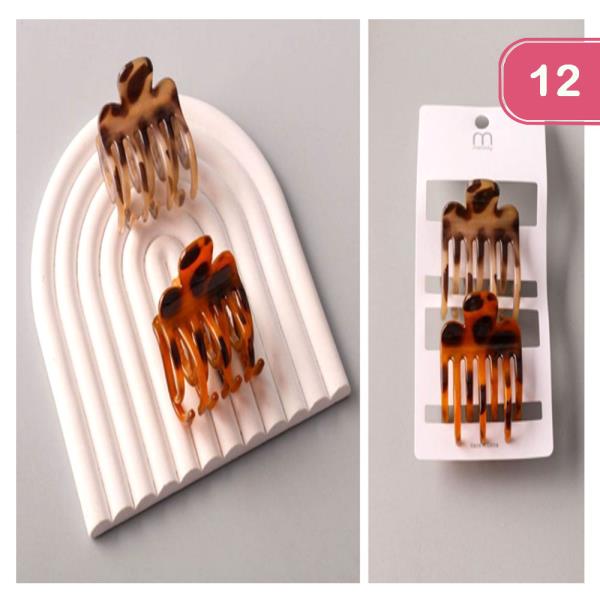 SHORT LAYERED COMB CLAW CLIP (12 UNITS)