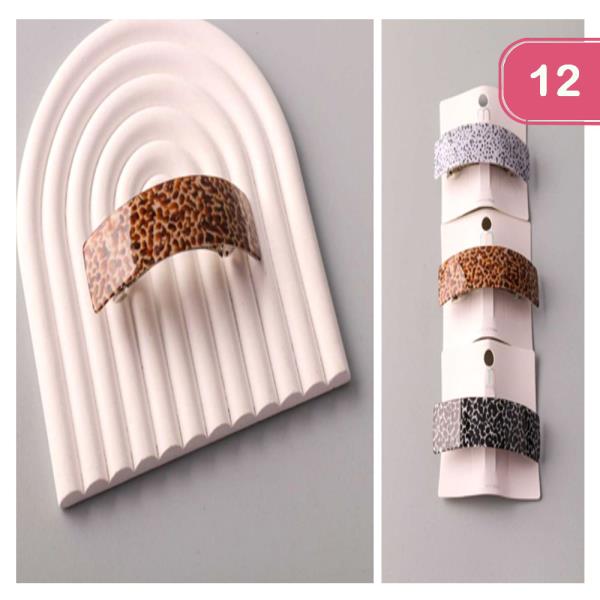 ACETATE SPOTTED BENT BARRETTE HAIR PIN (12 UNITS)