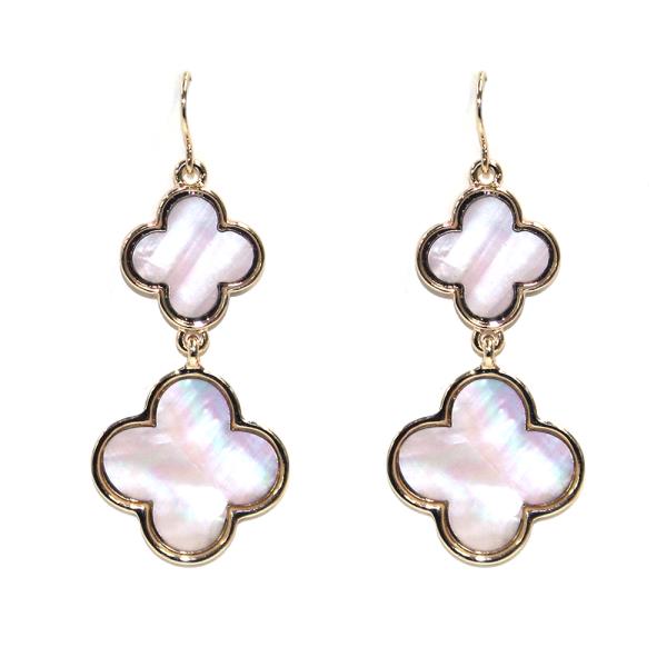 DOUBLE CLOVER DANGLE EARRING