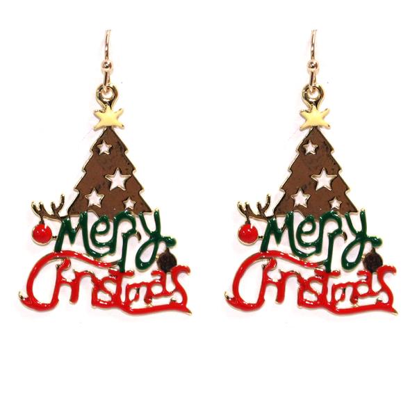 MERRY CHRISTMAS DANGLE EARRING