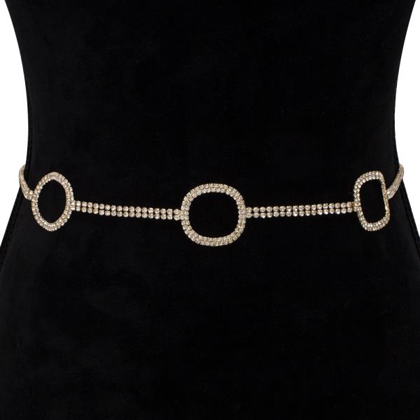 RHINESTONE OPEN ROUND HOOK BELT