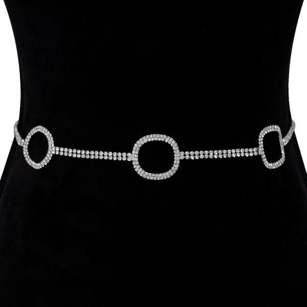 RHINESTONE OPEN ROUND HOOK BELT