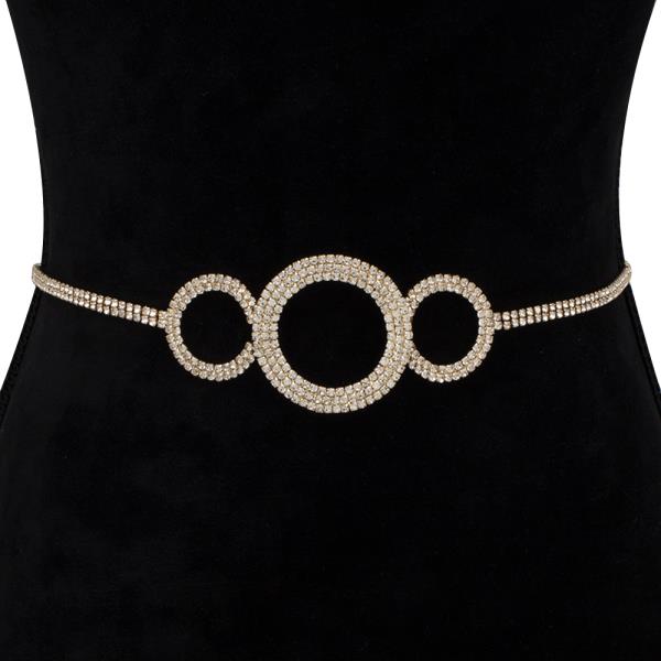 RHINESTONE TRIPLE CIRCLE HOOK BELT