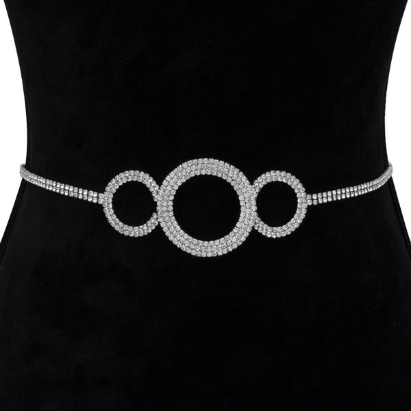 RHINESTONE TRIPLE CIRCLE HOOK BELT