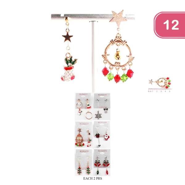 CHRISTMAS DANGLE EARRING (12 UNITS)