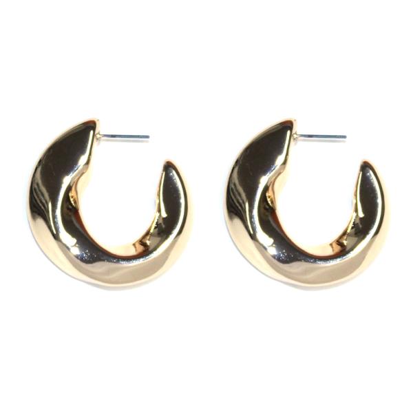 METAL PUFFY HOOP EARRING