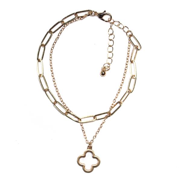 CLOVER METAL CHAIN BRACELET