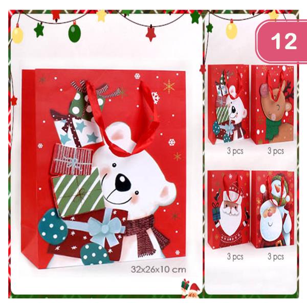 SMILE SANTA FRIENDS CHRISTMAS GIFT BAG (12 UNITS)