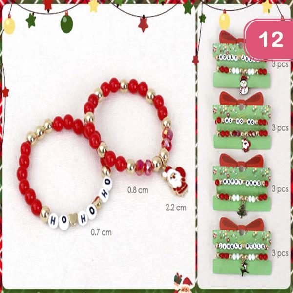 2 PCS CHRISTMAS CHARM  WORD BRACELET (12 UNITS)