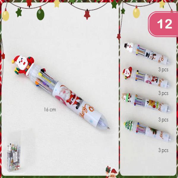 CHRISTMAS 10 COLOR INK PEN (12 UNITS)