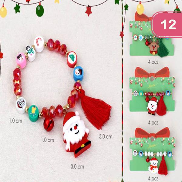 CHRISTMAS STRETCH BRACELET SILICONE CHARM (12 UNITS)