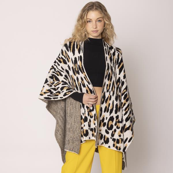 LEOPARD KNIT RUANA