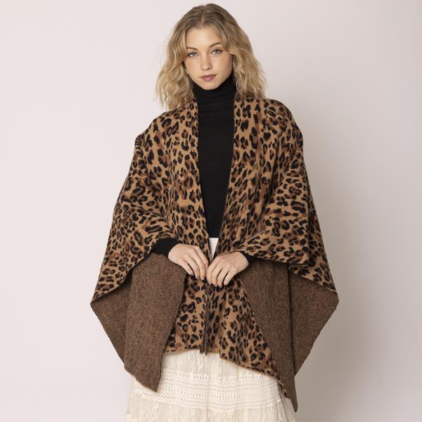 LEOPARD KNIT RUANA