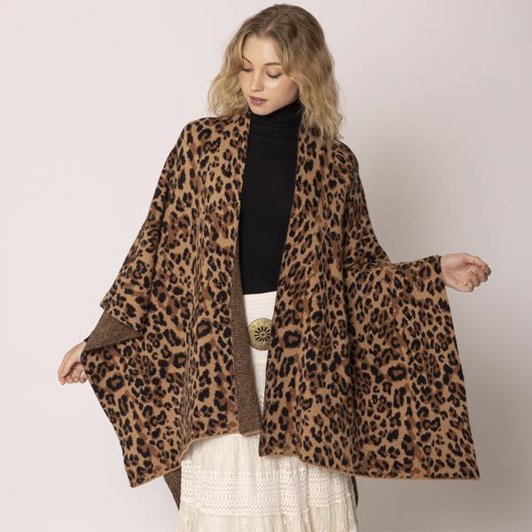 LEOPARD KNIT RUANA