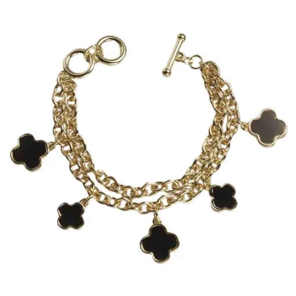 CLOVER CHARM METAL CHAIN BRACELET