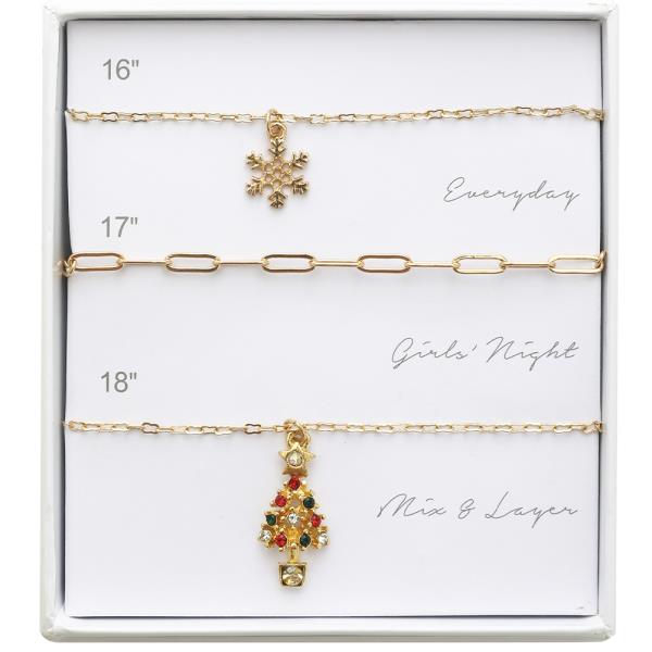 CHRISTMAS METAL CHAIN NECKLACE SET