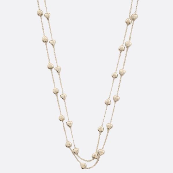 DAINTY HEART STATION LAYERED NECKLACE