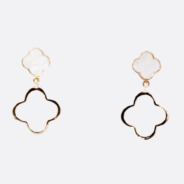 DOUBLE CLOVER DANGLE EARRING