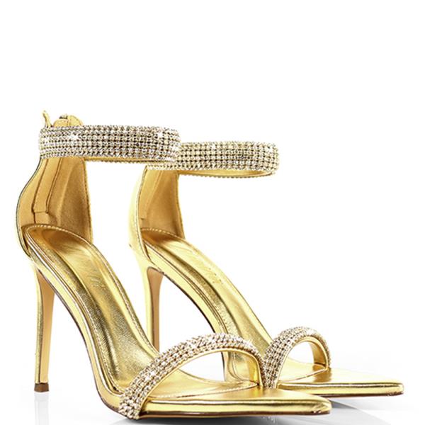 RHINESTONE ANKLE OPEN TOE HEEL