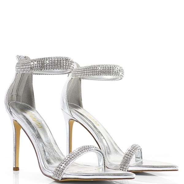 RHINESTONE ANKLE OPEN TOE HEEL