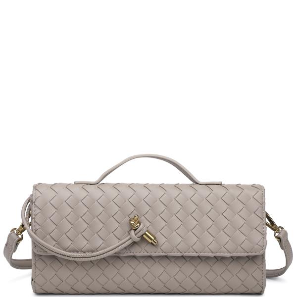 TOP HANDLE WOVEN DESIGN ADA CROSSBODY BAG