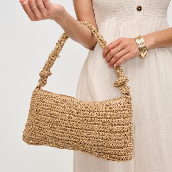 KNOTTED WOVEN STRAW CLARISSA SHOULDER BAG