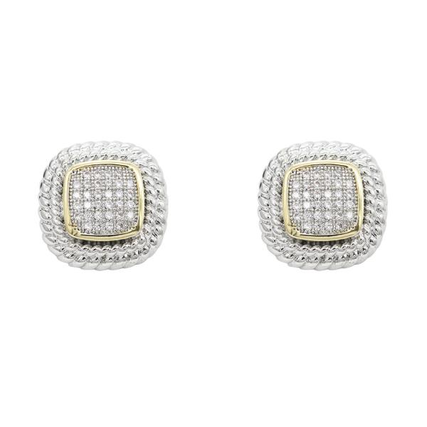 CZ RHINESTONE STUD EARRING