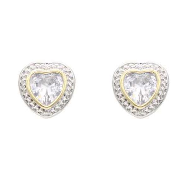 HEART CZ RHINESTONE STUD EARRING