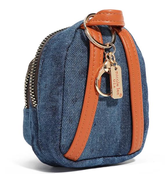 NICOLE LEE DENIM MINI BACKPACK COIN PURSE