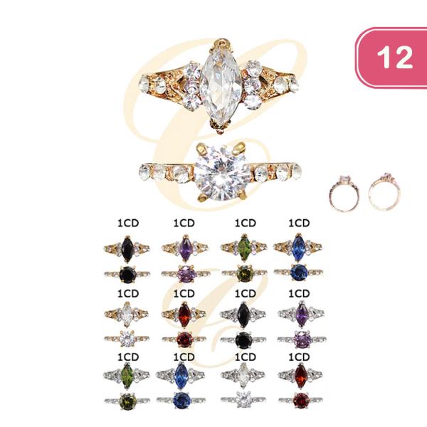 RHINESTONE RING (12 UNITS)