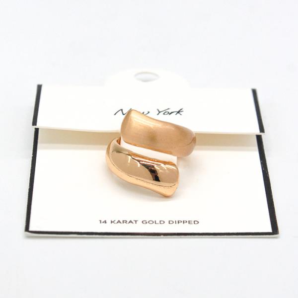 SECRET BOX 14K GOLD STERLING SILVER DIPPED SATIN BRUSHED RING