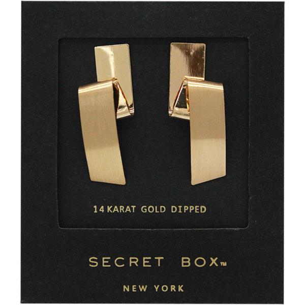 SECRET BOX 14K GOLD DIPPED FOLDED EARRING