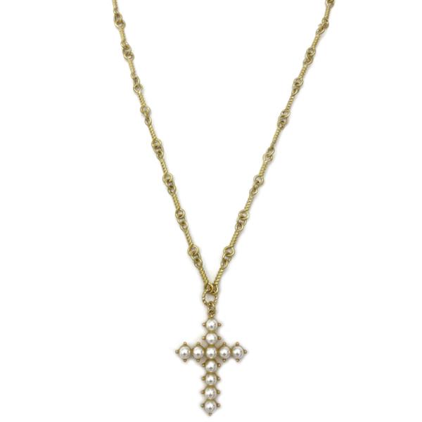 RHINESTONE CROSS PENDANT NECKLACE