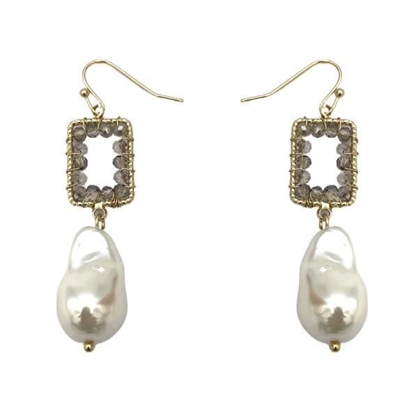 PEARL METAL DANGLE EARRING